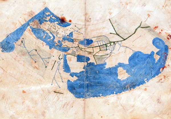 Mappamondo della Geografia di Tolomeo, copia del XIII sec.