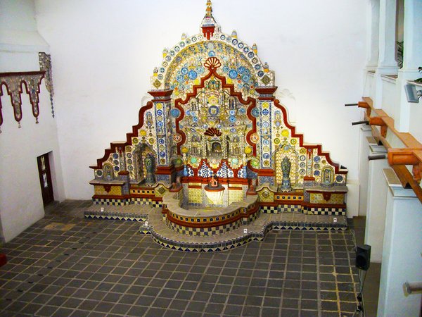 Fontana nel patio interno della Casa del Risco, a San Ángel, oggi museo, all’epoca occupata dallo stato maggiore del generale Twiggs. Nella piazza di fronte all’antica mansione spagnola vennero impiccati alcuni superstiti del Battaglione San Patricio